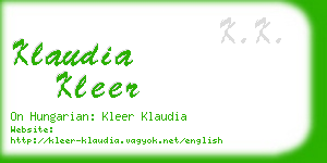 klaudia kleer business card